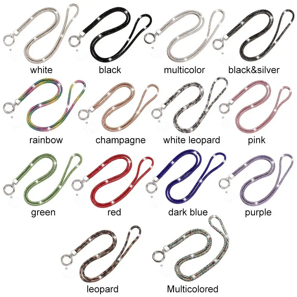 반짝이는 블링블링 브라이트 체인 스트랩, 크리스탈 분실 방지 로프, 라인석 휴대폰 랜야드, 걸이식 코드