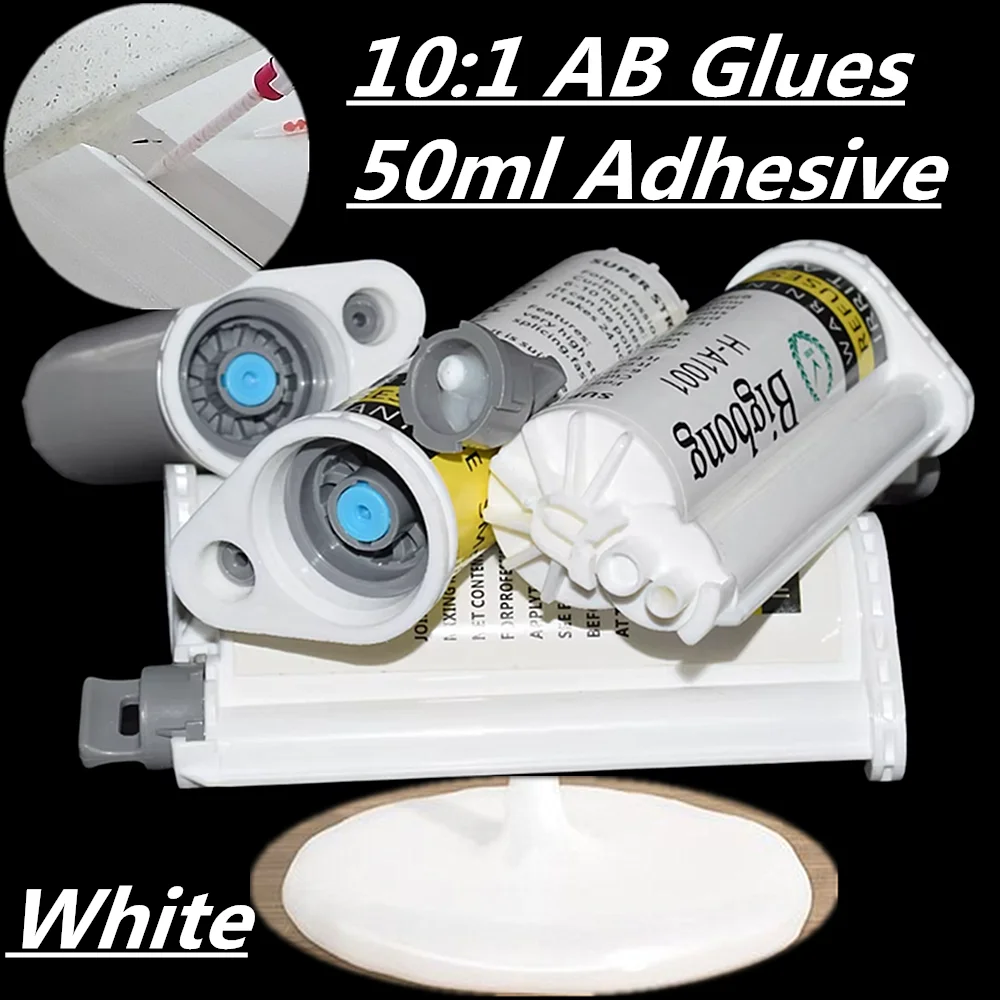 50 Stück 10:1 Acrylkleber 50ml Starker Klebstoff Weißer Klebstoff 2-Komponenten Strukturkleber AB für Holz, Stein, Metall, nahtloses Verbinden – Detail 2