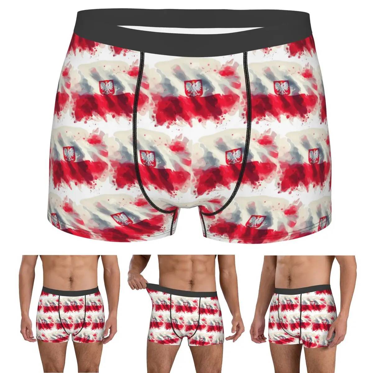 Boxer Underpants Shorts Flag Poland Polska Polish Red White Gift Panties Men's Comfortable Underwear Homme Man Boyfriend Gift