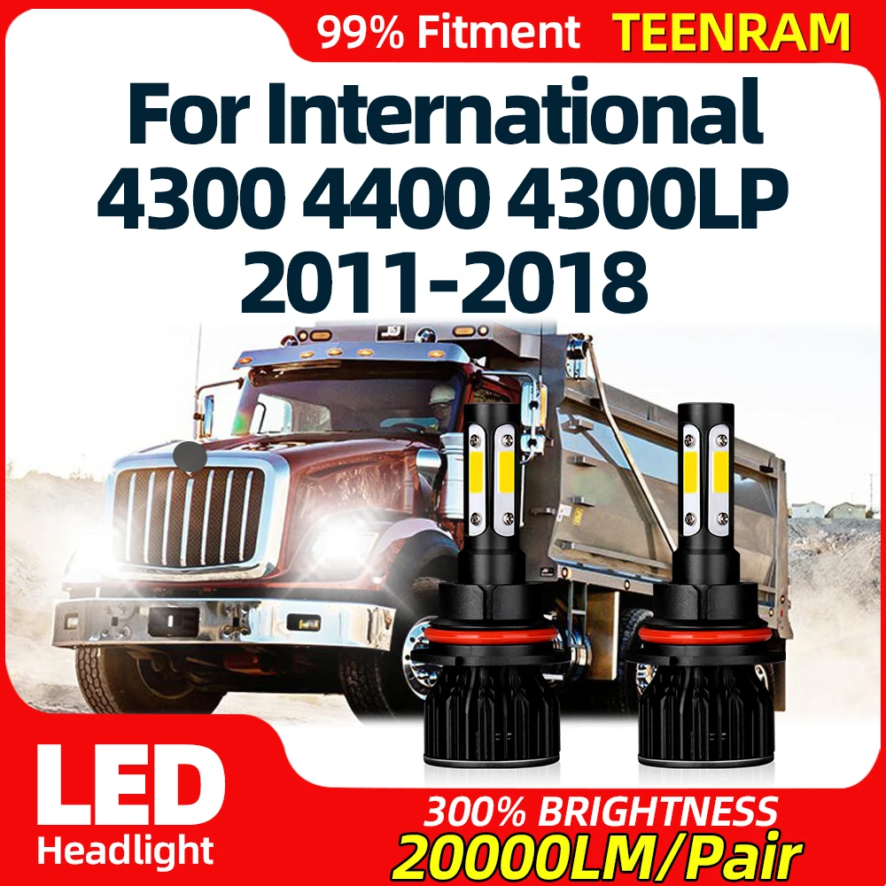 120W LED Lights 20000LM Car Headlight Bulbs 12V 6000K Plug&Play For International 4300 4400 4300LP 2011-2014 2015 2016 2017 2018