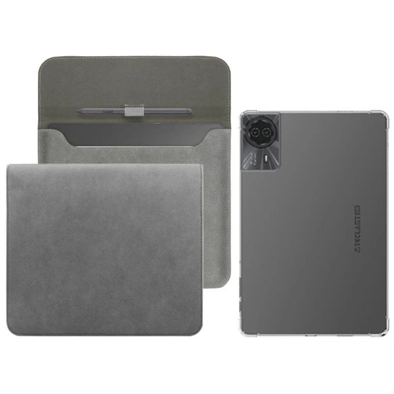 

2-в-1 для Teclast T50 Plus/T50 Max/T50HD (2024) Прозрачный противоударный чехол из ТПУ + тонкая сумка для хранения планшета