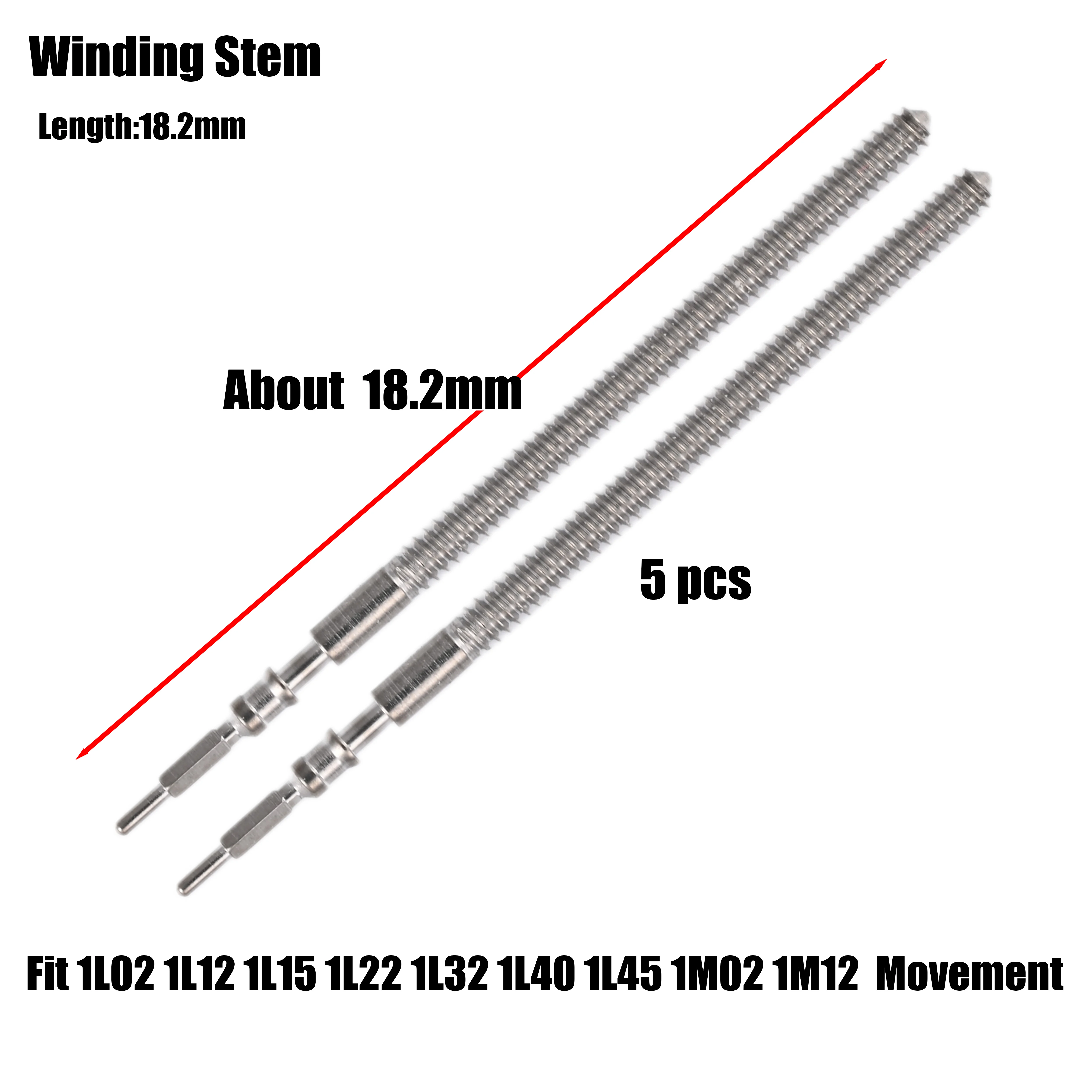 Vástago de bobinado para 1L02, 1L12, 1L15, 1L22, 1L32, 1L40, 1L45, 1M02, 1M12, piezas de reparación de reloj de movimiento, vástago de varilla de mango
