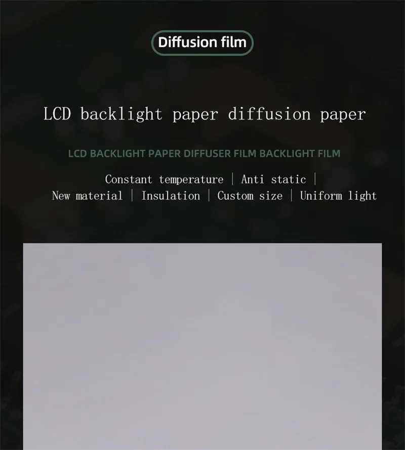 LCD-Bildschirm Diffusor Membran Display Prisma Film LED-Licht Hintergrundbeleuchtung Modul Diffusionspapier – Detail 3