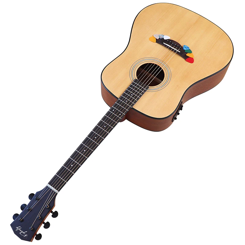 41 Inch Cutaway Design Electric Acoustic Guitar High Gloss Laminated Spruce Wood Top 6 String Basswood Body Folk Guitar with EQ