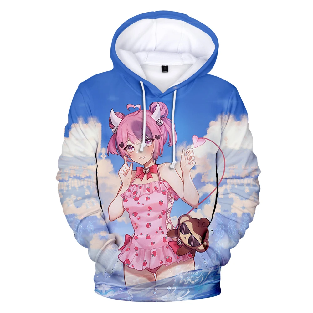 2024 New Hololive VTuber Ironmouse Hoodie Long Sleeve Women Men Hooded Sweatshirt Harajuku Streetwear Casual Style 3D Clothes