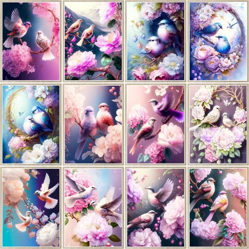 

CHENISTORY Pictures By Number Flower And Birdits Home Decor Painting By Numbers Drawing On Canvas HandPainted Art DIY Gift