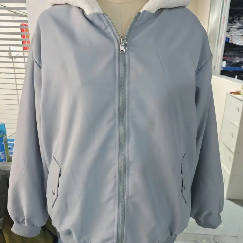 Casual Winter Women Jacket Reversible Lambswool Coat Hooded Zipper Warm Cotton Padded Outwear Thickened Style For AIYISHANGFUSHI