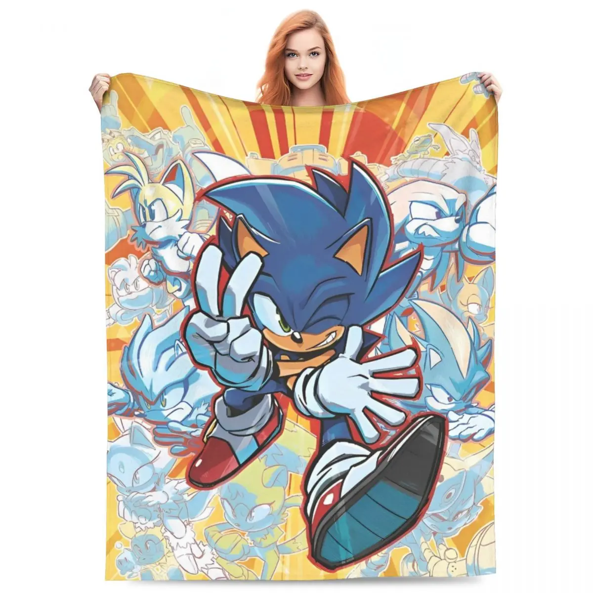 S-Sonics The H-Hedgehogs Knitted Blanket Fleece  Soft Throw Blanket for Bedroom Sofa Bedroom Quilt