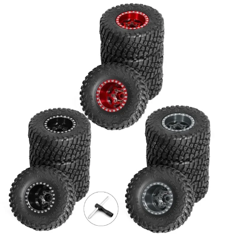 

Wheel Rims & Mud Tires for 1/18 RC Crawler Car Axial SCX24 FMS FCX24 Enduro24