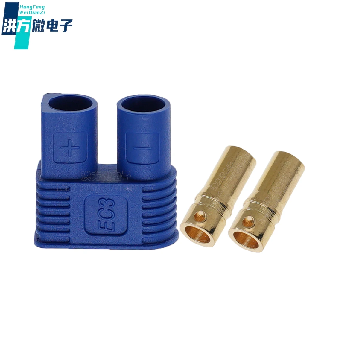 5PCS original,  EC3, aeromodelling banana plug, cable, welding, 25A, blue, Male terminal, female housing, UL94VO，PA。EC3-F