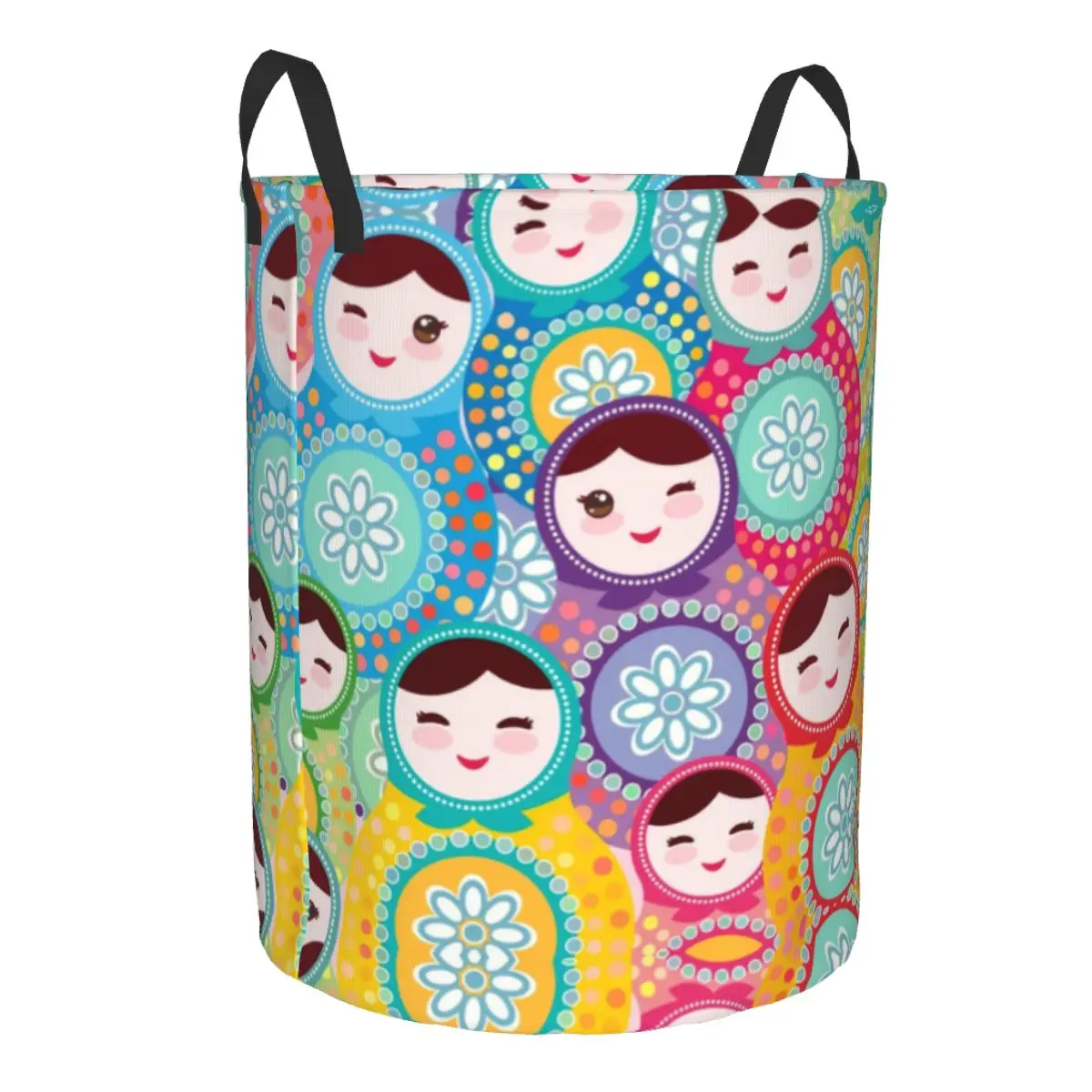 Custom Russian Dolls Matryoshka Laundry Basket Russia Babushka Pattern Folk Art Baby Hamper Organizer Storage Bins