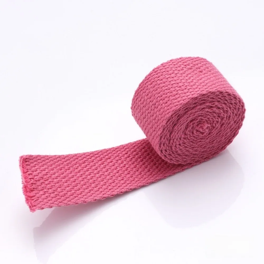 1 Meter Length Cotton Webbings Tape 1.3mm Thickness 20mm Width Bag Strap Ribbon Cotton Material Solid Color Bias Binding Tape