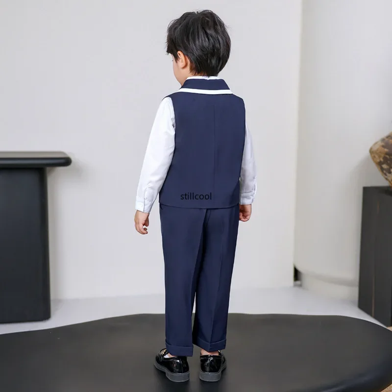 Jongens Pak Voor Bruiloften Formele Gelegenheid Kinderen Piano Performance Kostuum Zomer Peuter School Uniform Kids Verjaardag Blazer Set