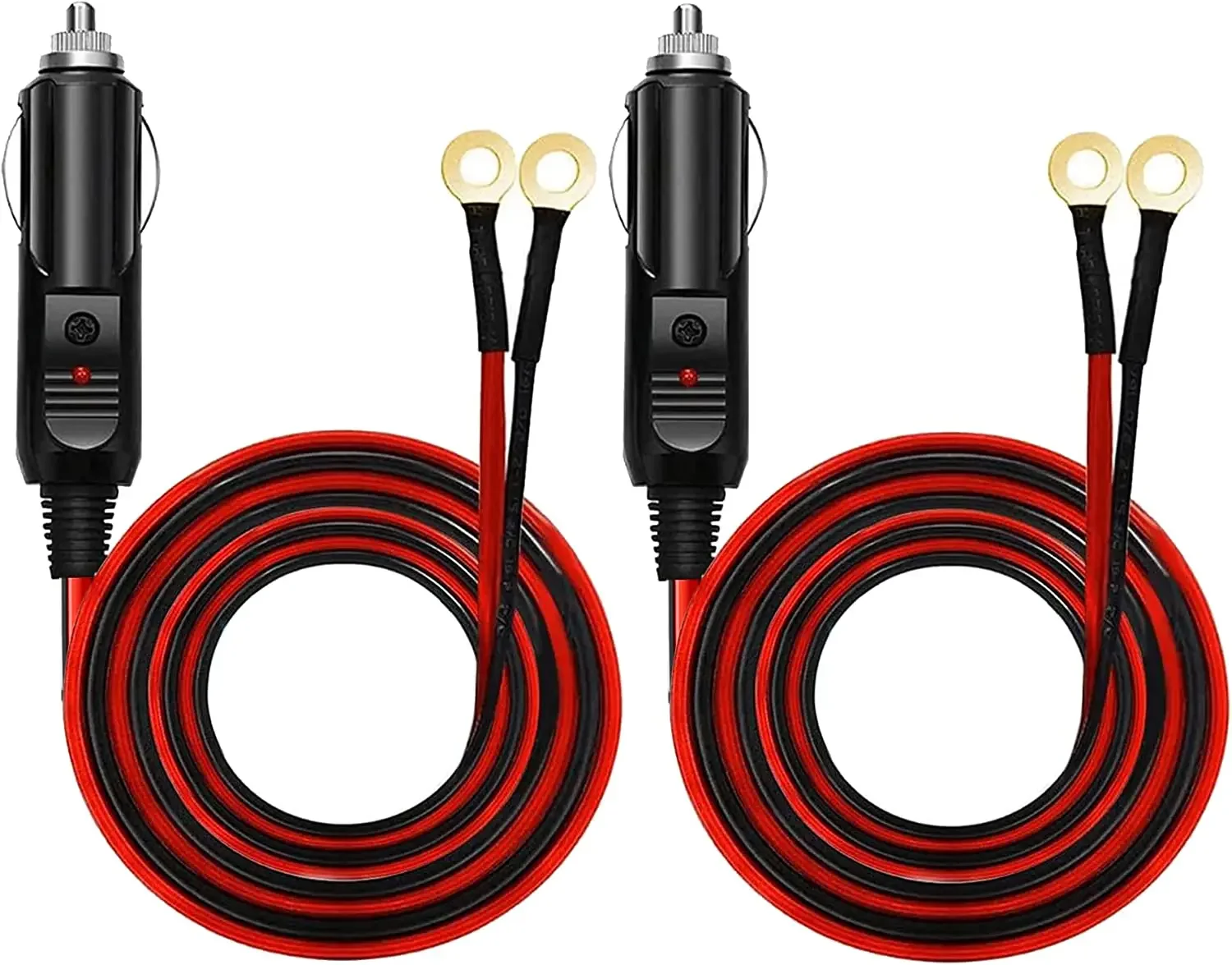 Heavy Duty Cigarette Lighter Plug 16AWG 12V 24V Male Plug Cigarette Lighter Connector Plug with 10FT/3M Cable Wire