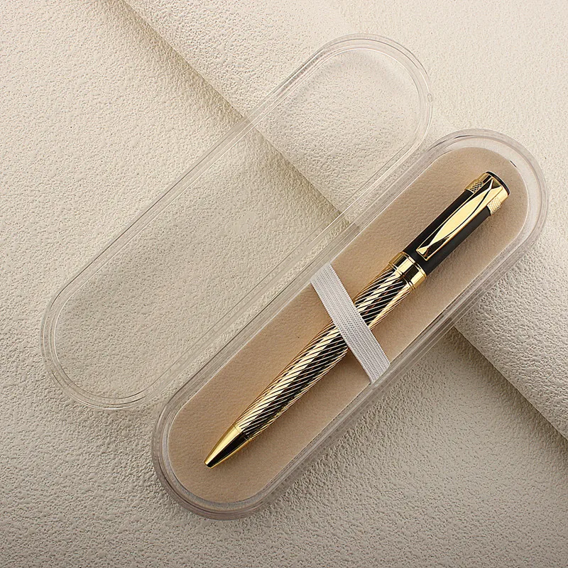 Metal Gel Pen Stainless Steel Material Rotate Pens Ink Colors Blue Writing 0.7mm for School Office Stationery Ball Point Pen image 2