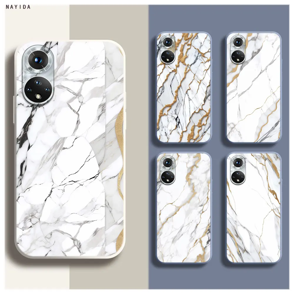 Phone Case For Honor 70 50 X6A X9B X7A X8A X9A Soft Silicone Original Cover Marble texture with a sense of luxury