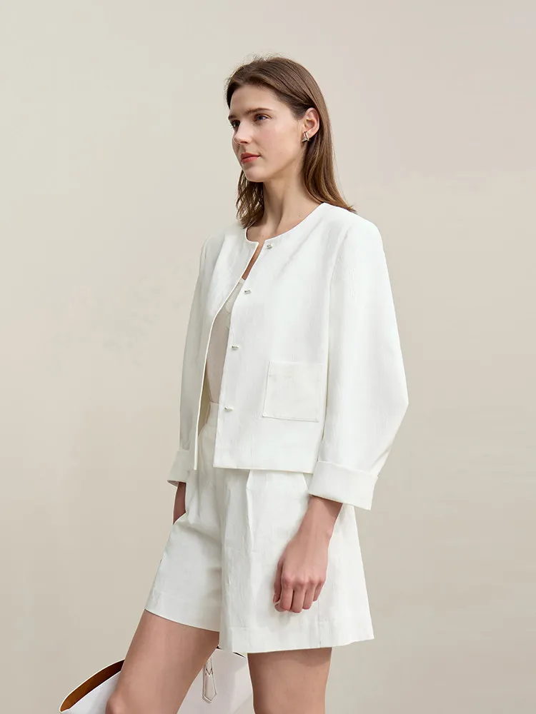 

Женская куртка Amii 2026: Новая весенняя повседневная куртка из хлопкового жаккарда, свободные универсальные шорты 1264111 0