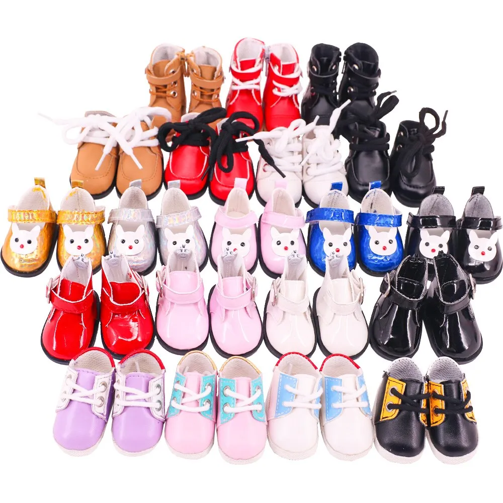 5 Cm Lace-Up PU Doll Shoes Sneakers For 14.5'' Doll&20cm Cotton Doll,1/6BJD,30-33cm Paola Renio Doll Accessories Girl`s Toy DIY