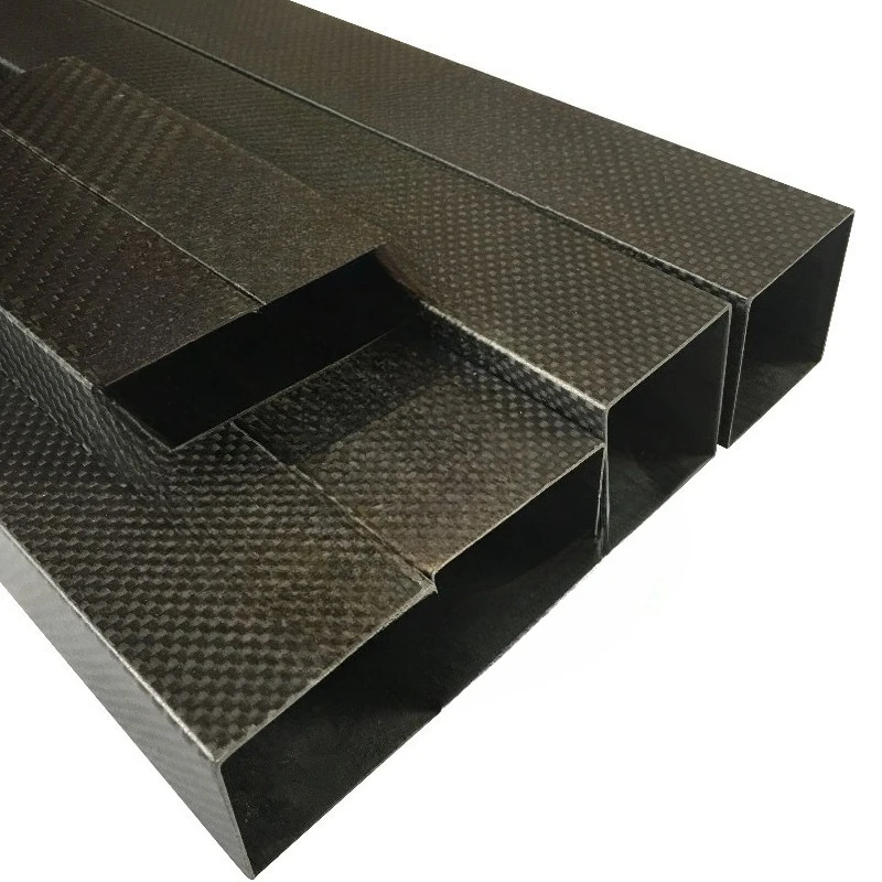 

3K Carbon Fiber Square Tube - 10-30mm OD, 250-600mm Length, High Strength Glossy Finish