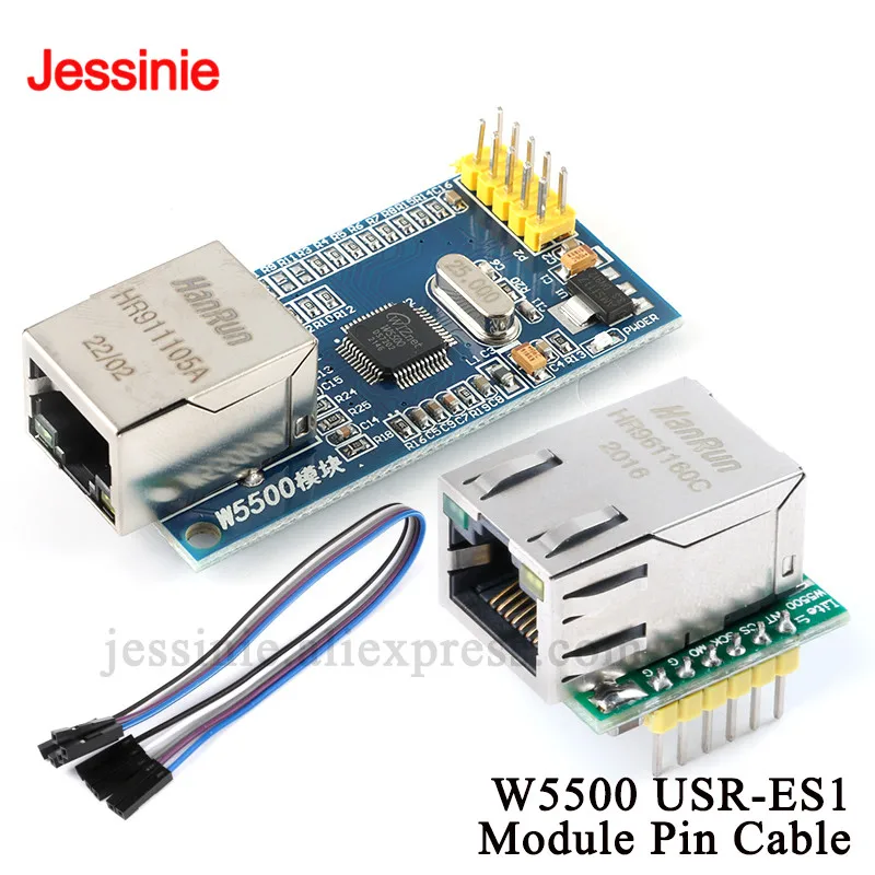 5Pcs/1pc W5500 USR-ES1 SPI to LAN Ethernet Converter Board Module Cable TCP IP 51 STM32 Microcontroller WIZ820io RC5 For Arduino