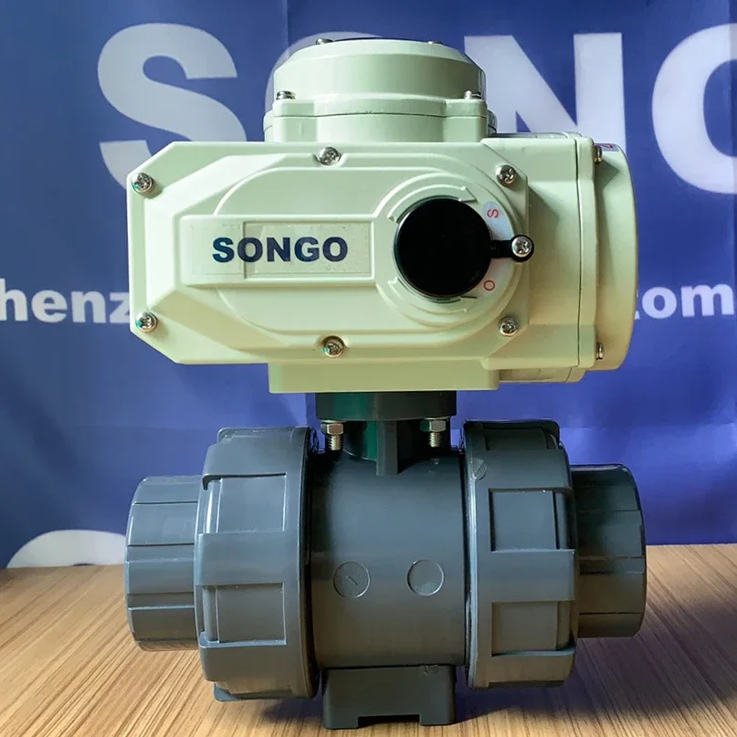 SONGO dn50 2 inch 12V 24v  on/off type Motorized Actuator PVC Plastic  Control electric 2 way  ss316 electric ball valve 230v