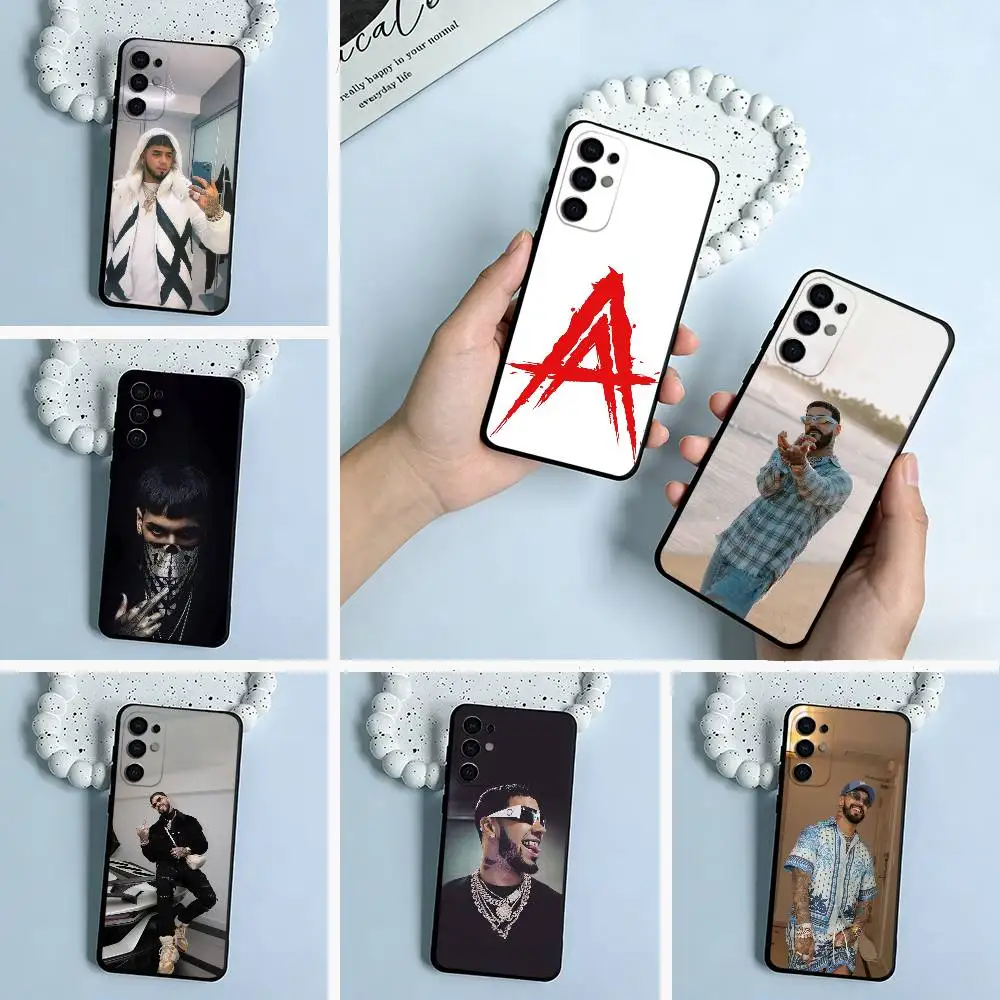 Latin Trap- A-Anuel- A-A Soft Silicone Case for Samsung S25, S24, S21, S22, S23, S30, Ultra, S20, Plus, FE, Lite-Black