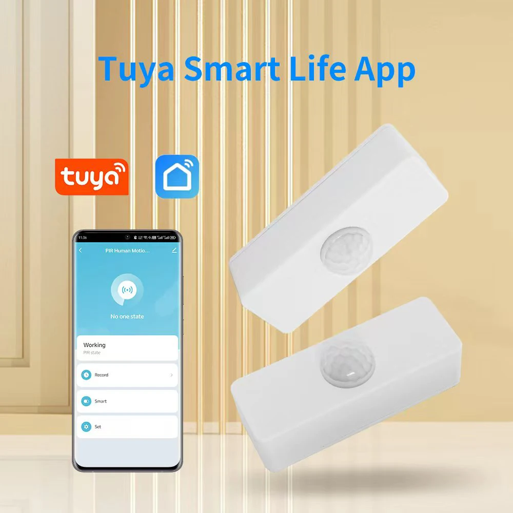Tuya WiFi Smart PIR أجهزة استشعار الوجود البشري مستشعر إنذار ضد السرقة يدعم التحكم عن بعد في الحياة الذكية