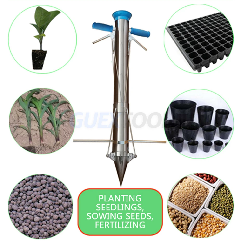 Garden Tools Seedling Transplanter Vegetable Flower Tube Seeder Manual Agriculture Fertilizing Planter Single Control Planting