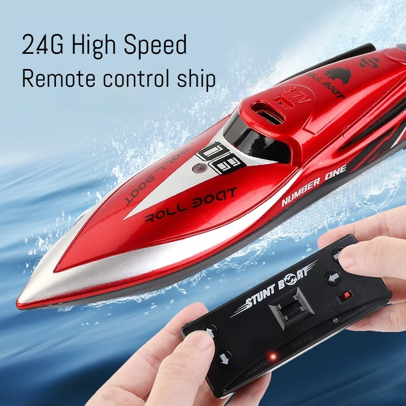 Mini 6km/h Coke Can RC Boat 2.4G High Speed Remote Control Submarine Model Waterproof Wireless Racing Ship Toy for Kids