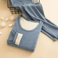 Conjunto de ropa interior térmica de lana y seda, Calzoncillos largos de Cachemira de doble cara, además de Cachemira gruesa para otoño e invierno, ropa interior cálida para hombres y mujeres
