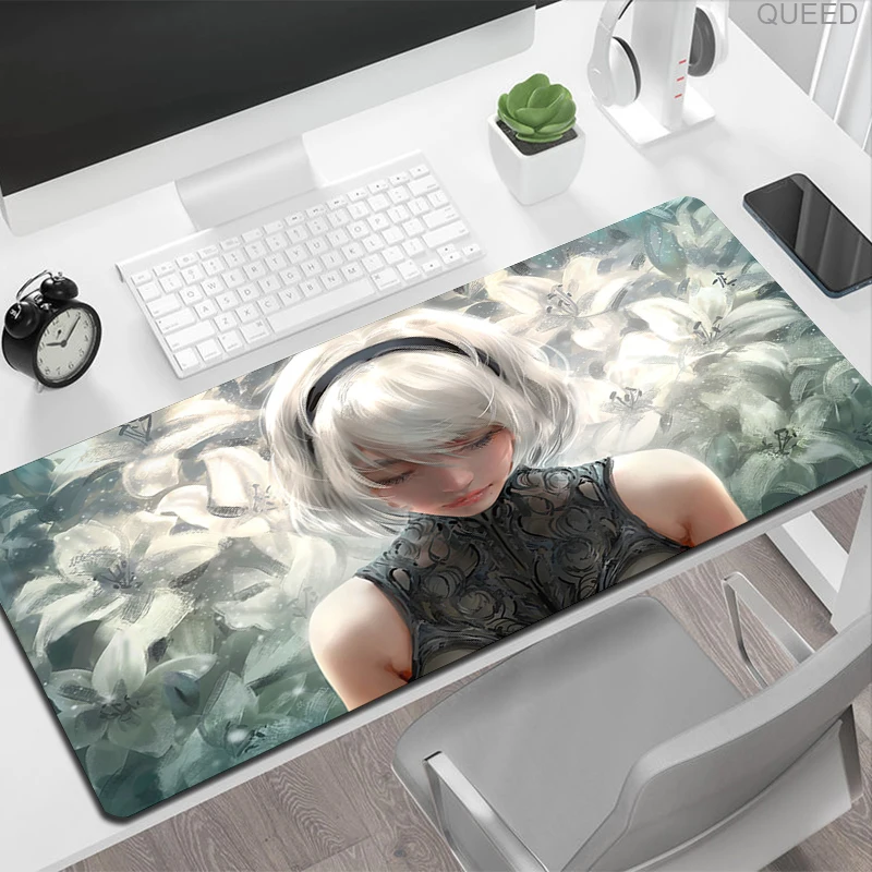 NieR Automata 2b 마우스 패드 900x400 마우스 패드 긴 Notbook 컴퓨터 마우스 패드 패션 게임 데스크 매트 게이머 키보드 마우스 매트 XL