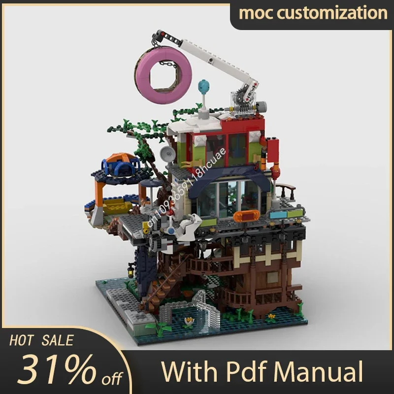 

2407pcs MOC Ninjago City Rest Stop Modular Construction Building Blocks Creativity Assembly Bricks Toys Kids Education DIY Gifts