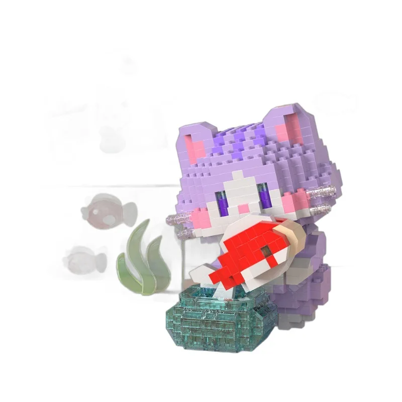 VV1208 Maneki Neko Dziennik Urocze i Zabawne Klocki Konstrukcyjne Gigantyczna Panda Kwiat Zestaw do Składania dla Dzieci i Zabawka Edukacyjna