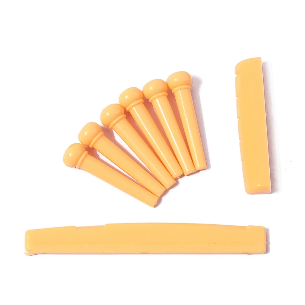 

Acoustic Guitar Kit Black Replacement Saddle Nut Bridge Pins Guitar Accessories Sturdy Standard Size For Musicians