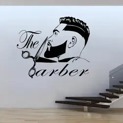 1 pc new Barber Shop Men Beard Hairstyle Salon wallSticker Waterproof Vinyl Wallpaper Home Decor Decal Creative Stickers