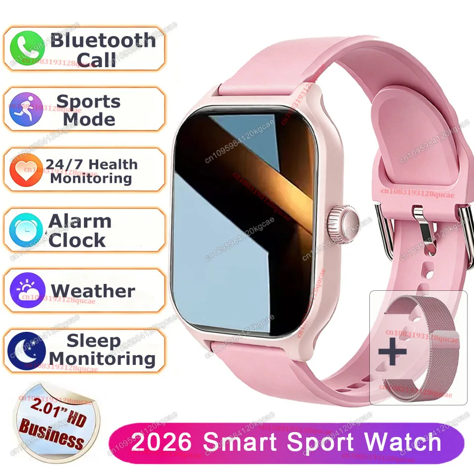 Heren Dames Smartwatch 2.01'' Waterdicht Fitness Sport Horloge Oproep Beantwoorden Slaap Sport Stappenteller Informatie Meldingen Smartwatch Ht30