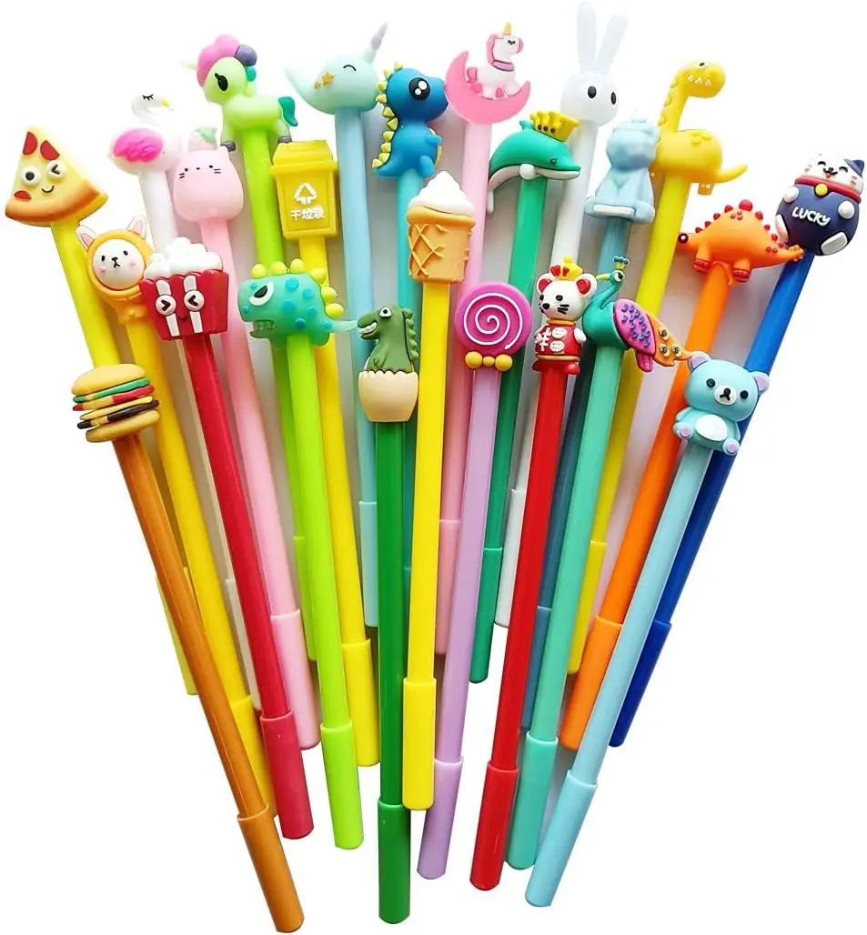 24 Pcs Kawaii Cute Cartoon Gel Ink Pens Set Various Styles Writing Tools Suitable for Birthday Gift, School Award Student Gift