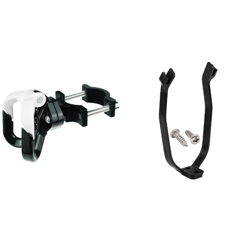 

2 Pcs Scooter Accessories: 1 Pcs Aluminum Bags Double Hook & 1 Pcs Rear Mudguard Bracket Rigid Support With Screws