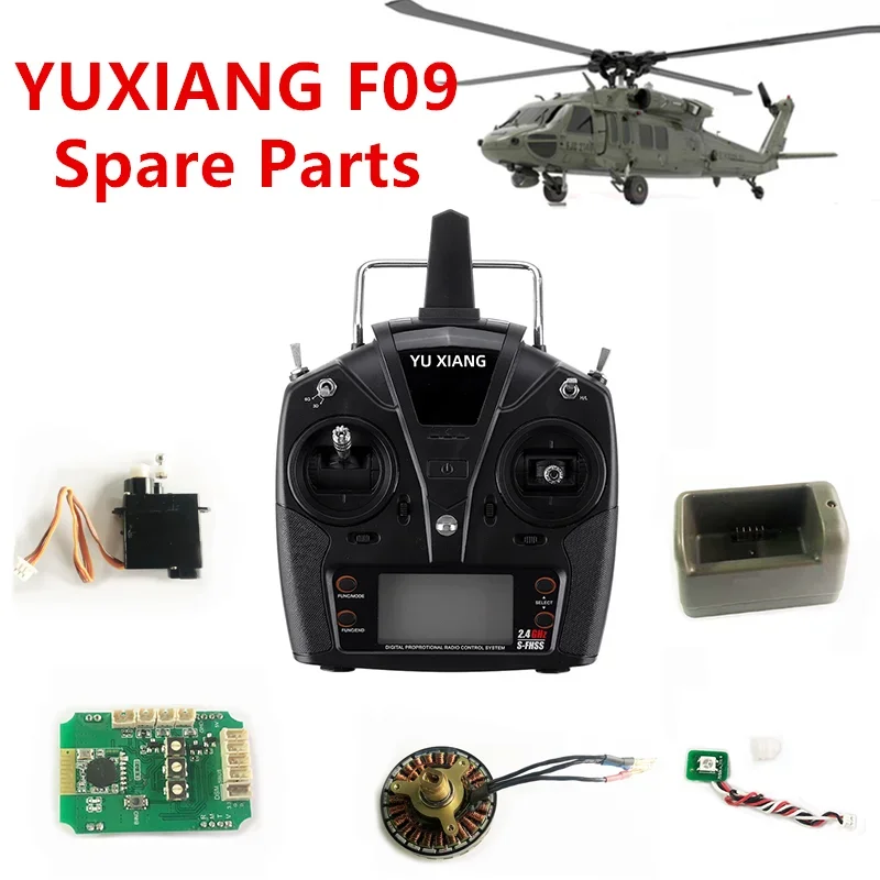 YUXIANG F09 / E200 RC Helicopter Spare Parts YU XIANG Propeller Rotor Clip Motherboard ESC Servo Motor Landing Gear Shell Light