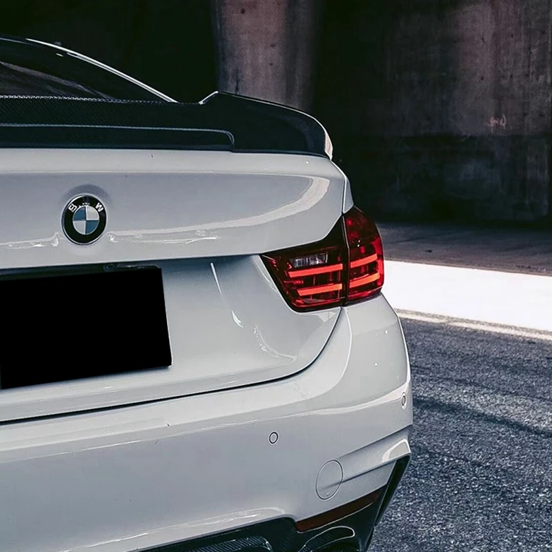 2014-2020 FRP Glossy black Forged carbon FOR BMW 4 Series F32 Coupe 428i 435i PSM Style Carbon fiber Rear Spoiler Trunk wing