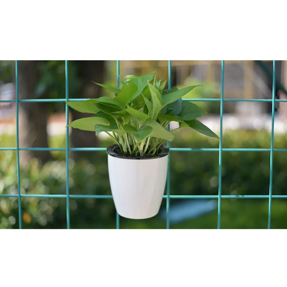 Plastic Lazy Flower Pot Wall Hanging Self Watering Flowerpot with Water Storage Function and Cotton Rope for Organic