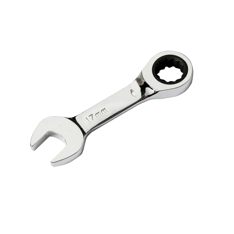 1Pcs 72-tooth short handle wrench CRV Quick Open Reversible Combination Stubby Spanner Auto Repair Tools 8-19mm