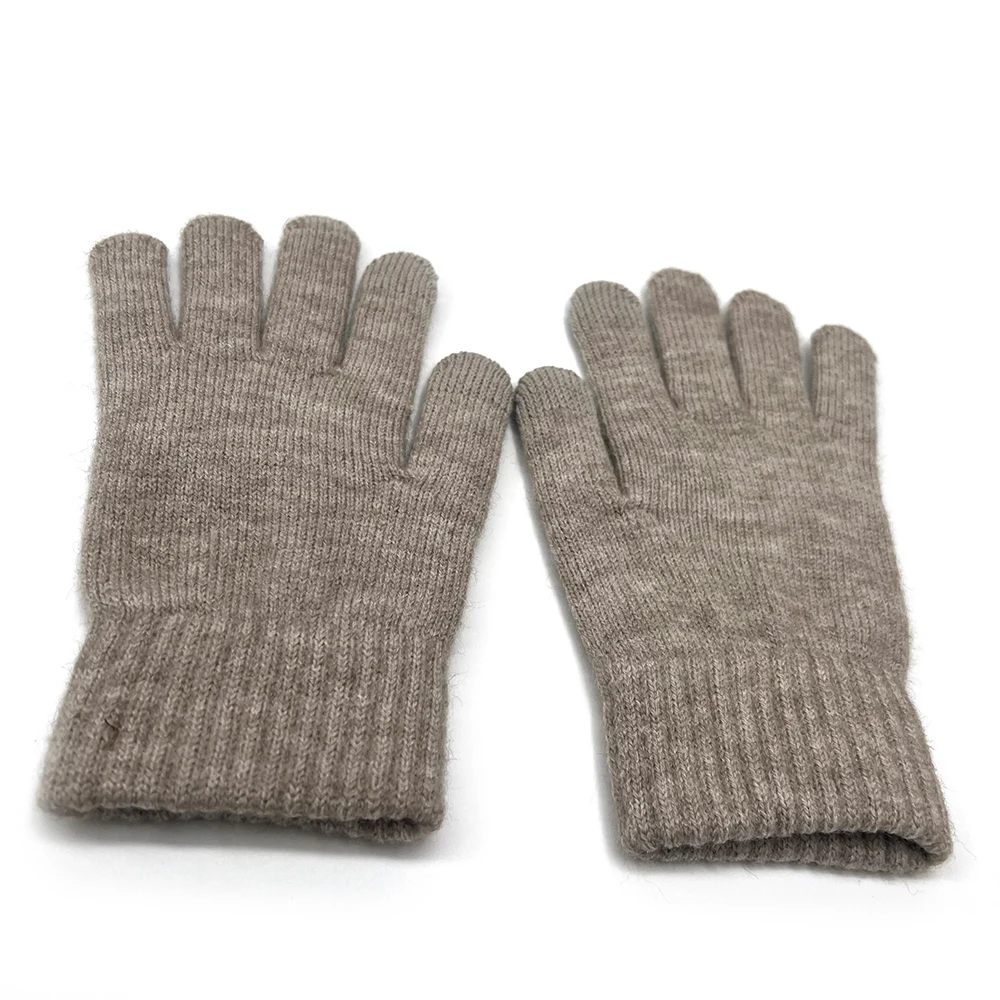 JANEFUR sarung tangan 3 In 1 wanita, Set tudung syal wol hangat 2024 untuk musim dingin
