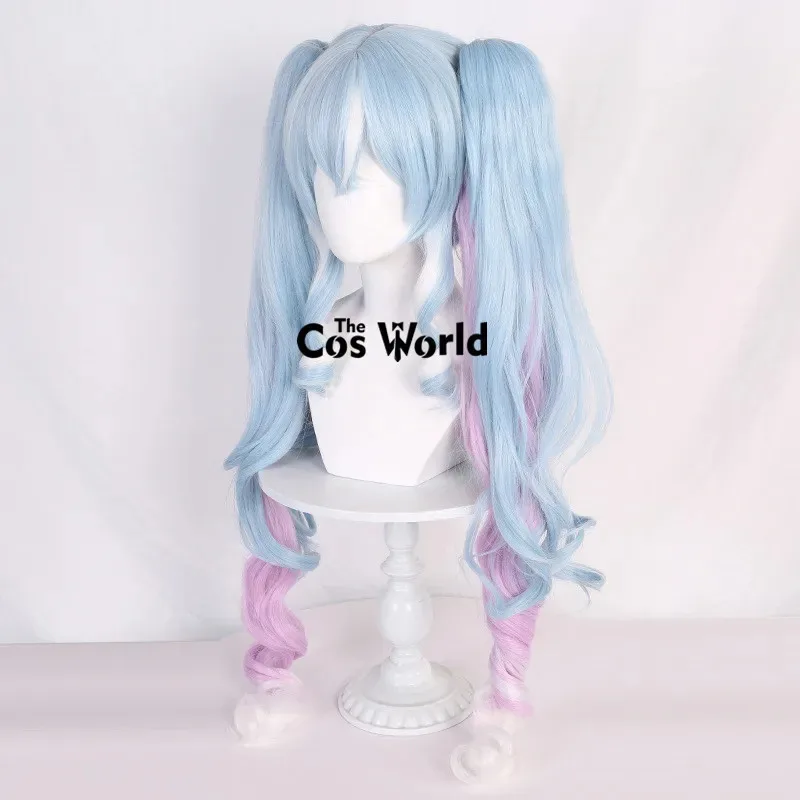 

aaa12 3VOCALOID Snow Miku 90cm Long Anime Cosplay Wigs Fiber Heat Resistant Synthetic Hair + Wig Cap