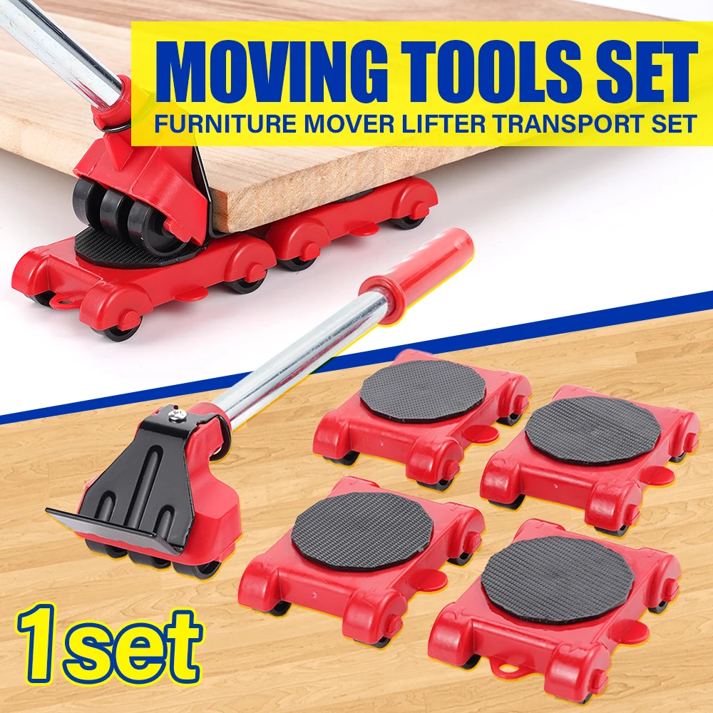

5 Part Set Of Heavy Duty Furniture Lifts Furniture Mobile Transport Rollers, Mobile Rollers, Heavy Duty Elevator Transport Tools