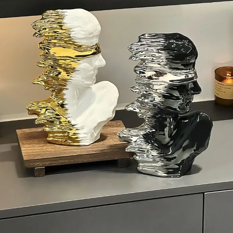 

Керамические скандинавские абстрактные фигурки, однотонные фигурки, фигурки для гостиной, процесс покрытия, креативный роскошный простой домашний декор