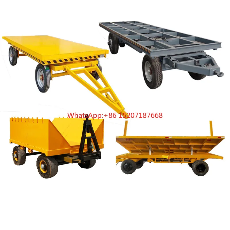 Traction Flatbed Truck Container Heavy Transportation Plant Zhou Warehousing to Unpowered Trailer Four-wheel Traction Trailer