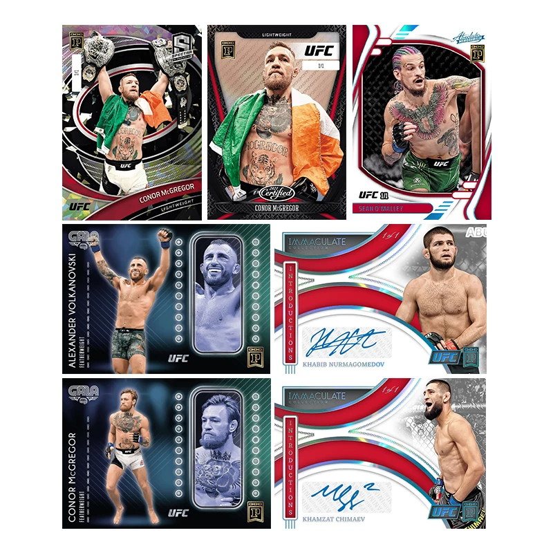 

Самодельная серия Panini UFC Conor McGregor Amanda Nunes Aljamain Sterling Khabib Nurmagomedov Коллекционная карта игрушки в подарок