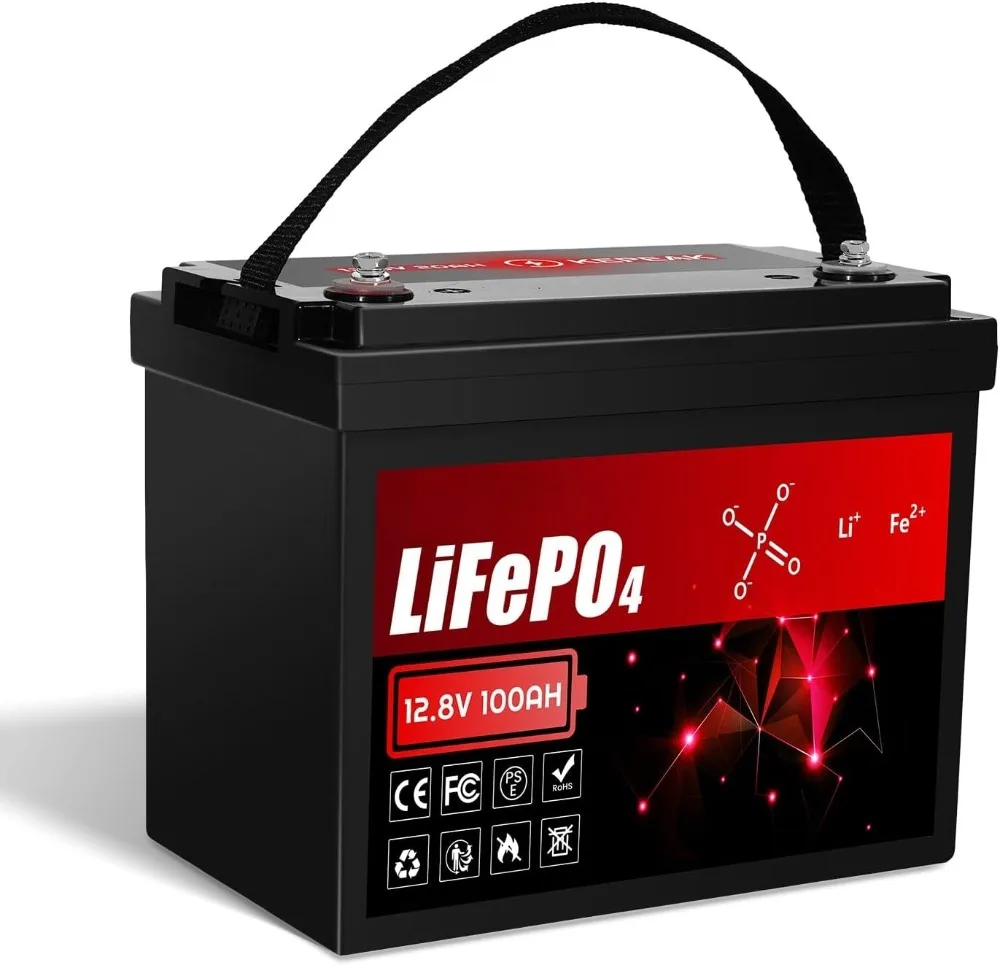 

Аккумуляторная батарея LiFePO4 12.8В 100Ач, группа 31, перезаряжаемая литиевая батарея KEPEAK с BMS 100А, до 15000 циклов, на заказ