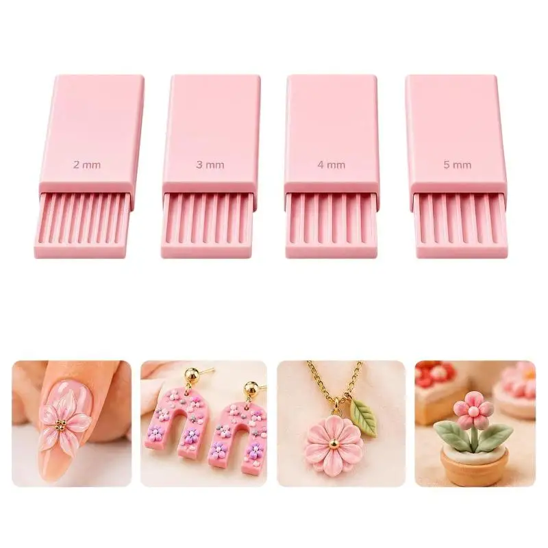 4 Stück 2/3/4/5mm Reibungsstreifen-Kugelform Weiche Keramik Durchmesser optional Bastelzubehör DIY Schmuck Ohrringe Tonkugel Schnellform – Detail 6